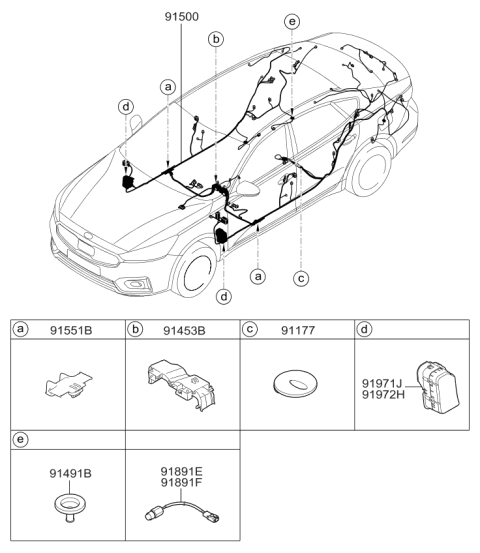 2019 Kia Cadenza Wiring Assembly-Floor Diagram for 91571F6701