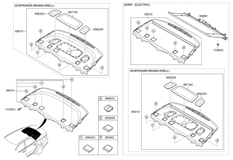 2017 Kia Cadenza Grille Assembly-Rear SPE Diagram for 85630F6000WK