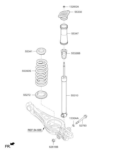 2019 Kia Cadenza Rear Spring & Strut Diagram