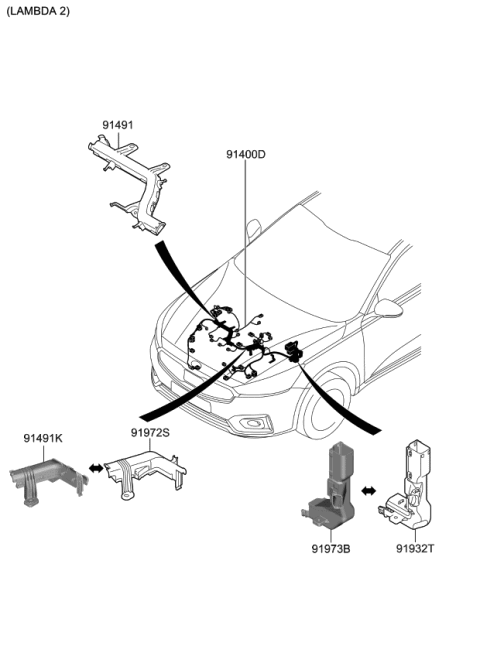 2019 Kia Cadenza Wiring Assembly-Control Diagram for 91420F6020