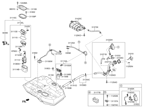 2017 Kia Cadenza Fuel Pump & Sender Module Diagram for 31110F6010