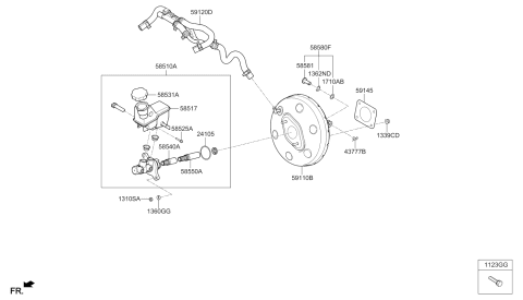 2017 Kia Cadenza Booster Assembly-Brake Diagram for 59110F6300