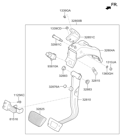 2018 Kia Cadenza Brake & Clutch Pedal Diagram