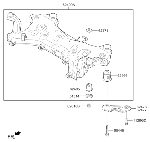 2019 Kia Cadenza Front Suspension Crossmember Diagram