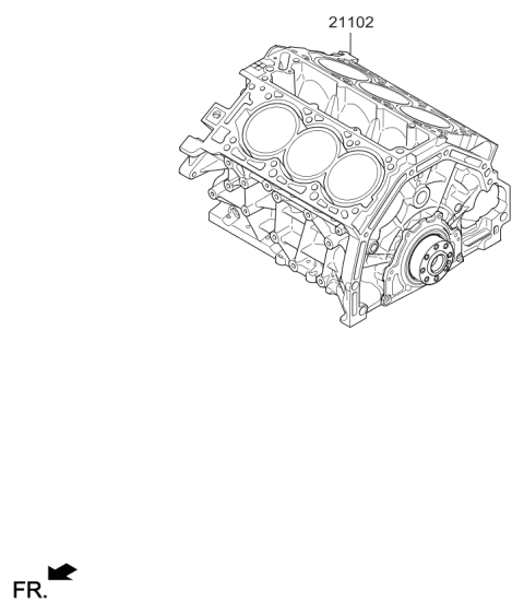 2019 Kia Cadenza Engine Assembly-Short Diagram for 206P23LS00