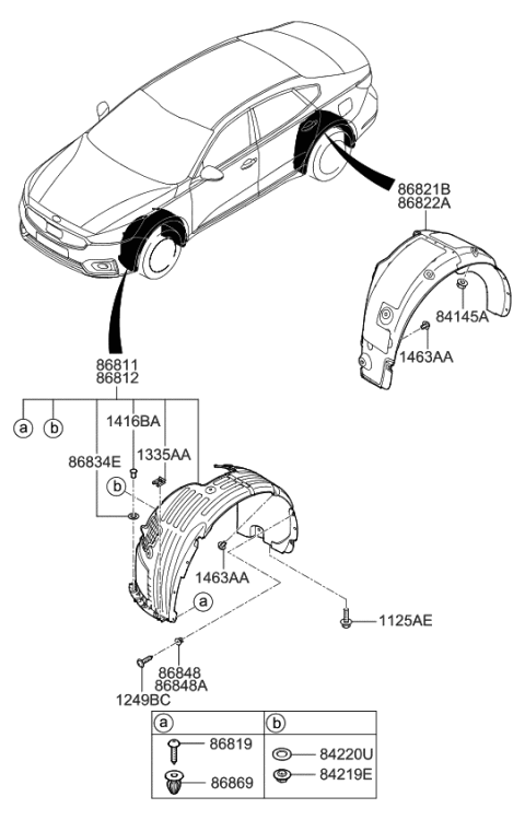 2018 Kia Cadenza Wheel Guard Diagram