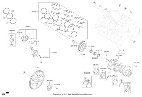 2019 Kia Cadenza Crankshaft & Piston Diagram