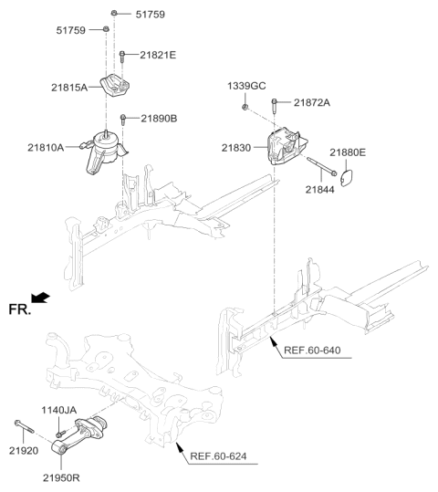 2017 Kia Cadenza Bolt Diagram for 21892F6000