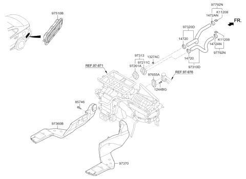 2019 Kia Cadenza Heater System-Duct & Hose Diagram