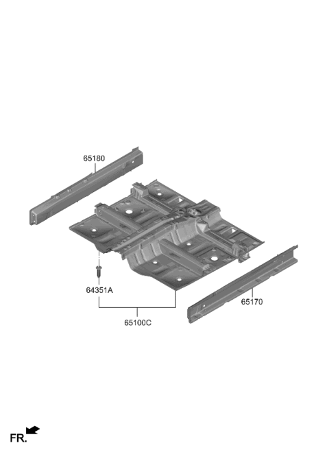 2024 Kia Sportage PANEL ASSY-FLOOR,CTR Diagram for 65100P1010
