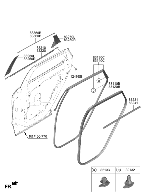 2023 Kia Sportage Rear Door Moulding Diagram