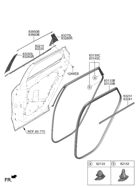 2024 Kia Sportage W/STRIP ASSY-RR DR S Diagram for 83140P1000