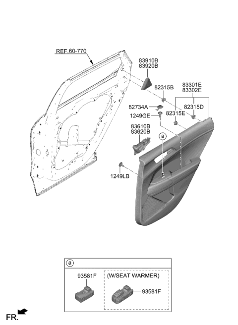 2023 Kia Sportage Rear Door Trim Diagram