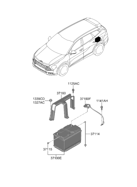 2023 Kia Sportage VENT HOSE ASSY-BATTE Diagram for 37140T6100