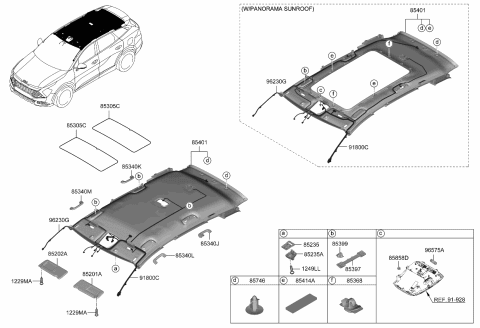 2024 Kia Sportage HANDLE ASSY-ROOF ASS Diagram for 85343N9000WK