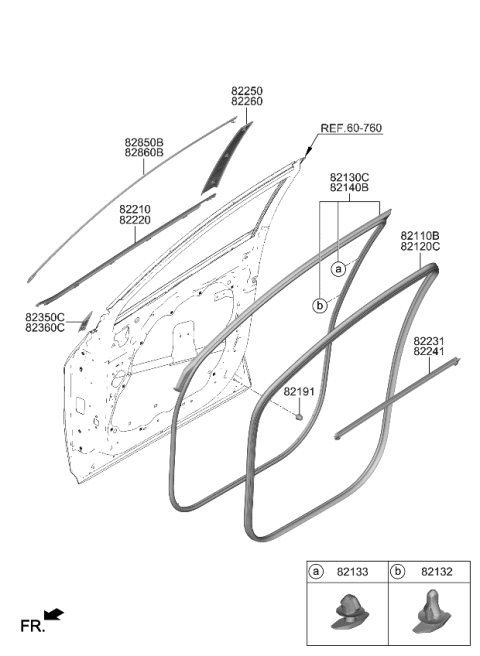 2023 Kia Sportage GARNISH ASSY-DR FRAM Diagram for 82260P1010