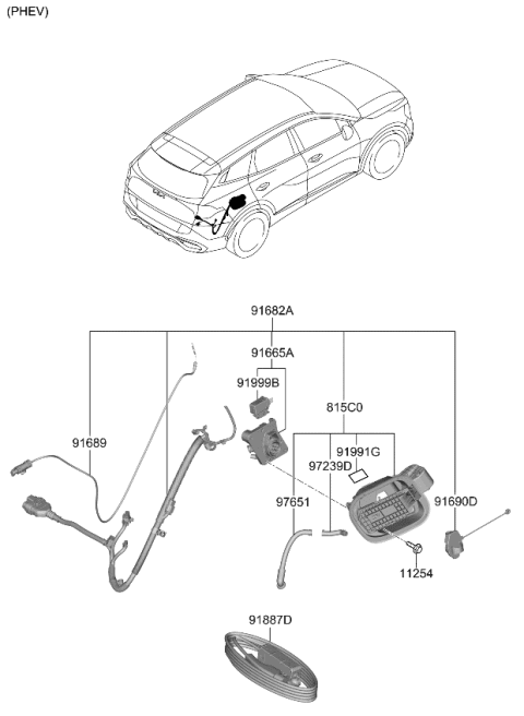 2023 Kia Sportage ACTUATOR-INLET LOCKI Diagram for 91667K4110