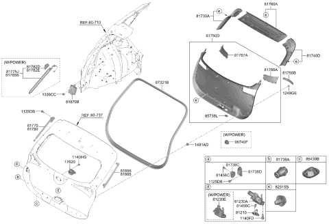 2024 Kia Sportage COVER-T/GATE RR LAMP Diagram for 81714P1000