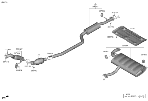 2024 Kia Sportage Hybrid Muffler & Exhaust Pipe Diagram 2