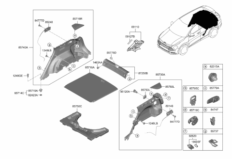 2024 Kia Sportage TRIM ASSY-LUGGAGE SI Diagram for 85730P1350WK