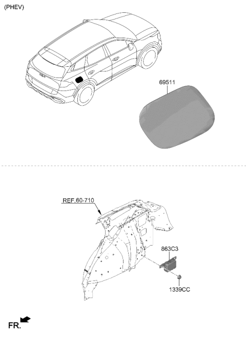2023 Kia Sportage Hybrid Fuel Filler Door Diagram 2