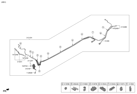 2024 Kia Sportage HOSE ASSY-CANISTER Diagram for 31348P0100