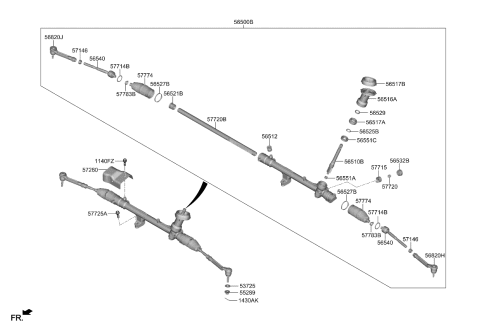 2023 Kia Sportage PINION ASSY-STEERING Diagram for 56512N9000