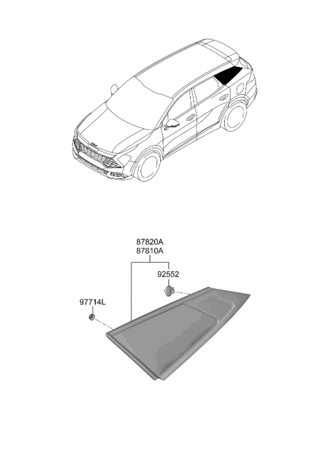 2024 Kia Sportage Hybrid Quarter Window Diagram