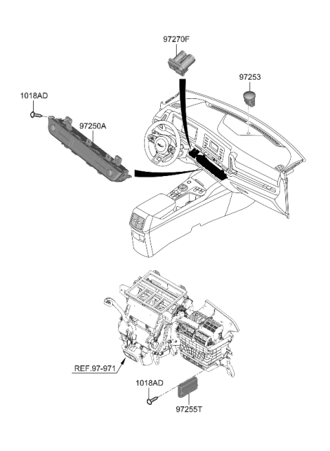 2024 Kia Sportage CONTROL ASSY-HEATER Diagram for 97250CH010FHL