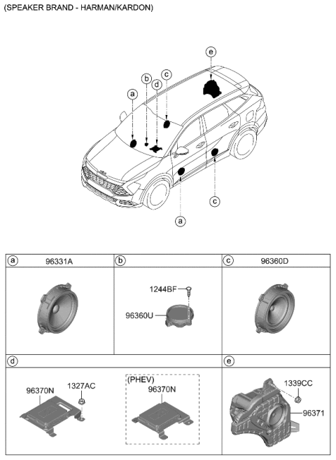 2024 Kia Sportage SPEAKER ASSY-DR Diagram for 96330P1000