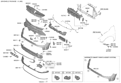 2024 Kia Sportage HOLDER-PARKING ASSIS Diagram for 86581P1EC0