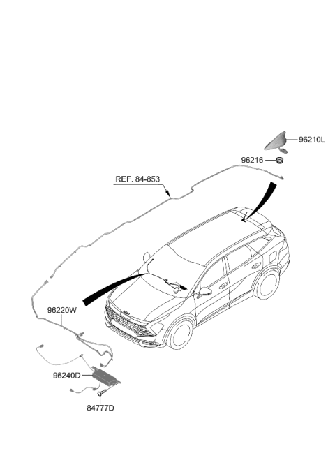 2023 Kia Sportage FEEDER CABLE-ANTENNA Diagram for 96220P1100