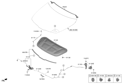 2023 Kia Sportage Hood Trim Diagram