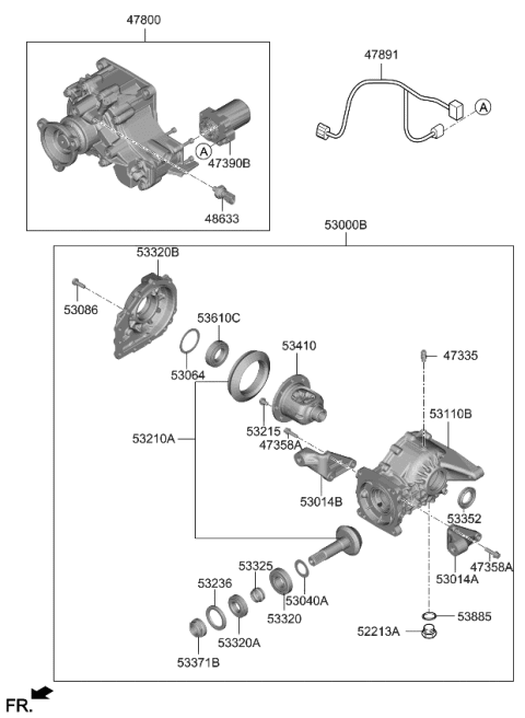 2023 Kia Sportage CARRIER ASSY-DIFFERE Diagram for 530004G200