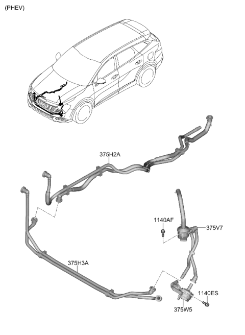 2023 Kia Sportage TUBE ASSY-COOLING Diagram for 375H2P0600