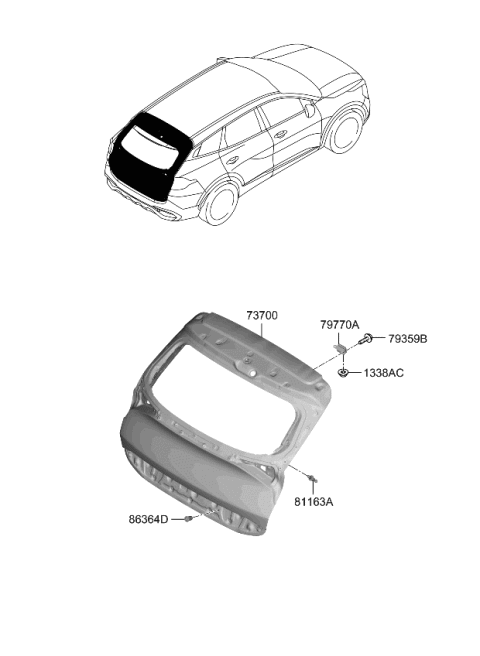 2023 Kia Sportage Tail Gate Diagram