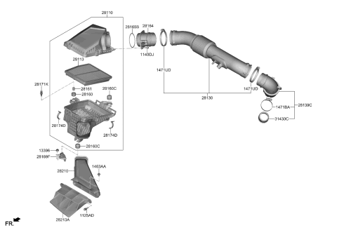 2023 Kia Sportage FILTER-AIR CLEANER Diagram for 28113P0400