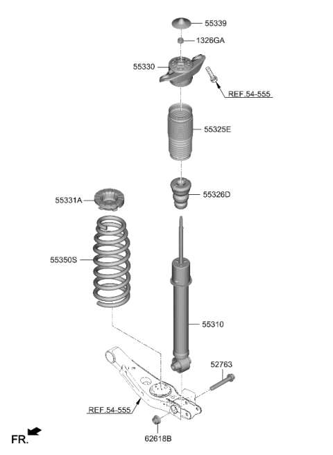 2023 Kia Sportage SHOCK ABSORBER ASSY Diagram for 55307CH300