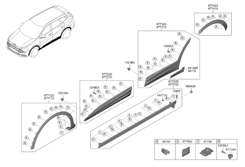 2024 Kia Sportage Body Side Moulding Diagram