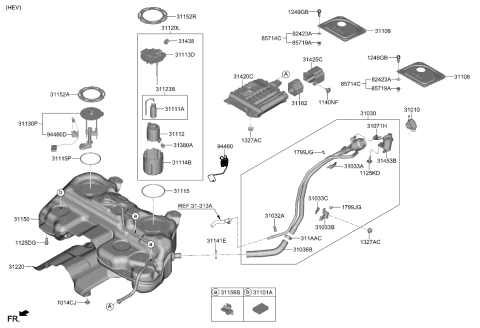2023 Kia Sportage Pad-Fuel Tank Diagram for 31101J5000