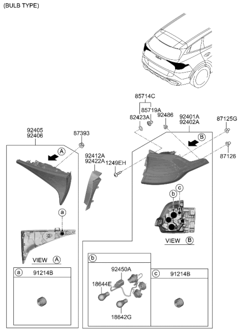 2024 Kia Sportage LAMP ASSY-REAR COMBI Diagram for 92401P1020