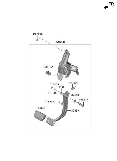 2023 Kia Sportage Hybrid Brake & Clutch Pedal Diagram