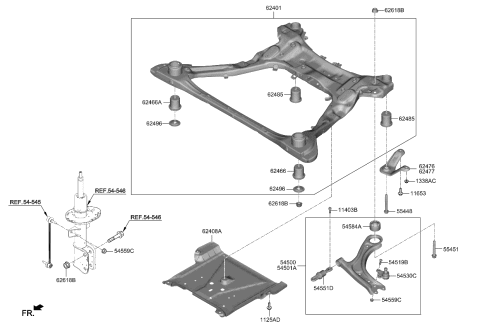2024 Kia Sportage CROSSMEMBER COMPL Diagram for 62405N9151