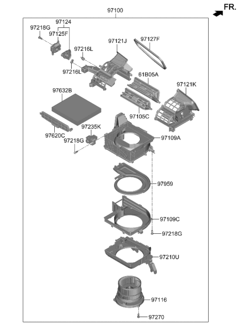 2023 Kia Sportage BLOWER UNIT Diagram for 97100P1040