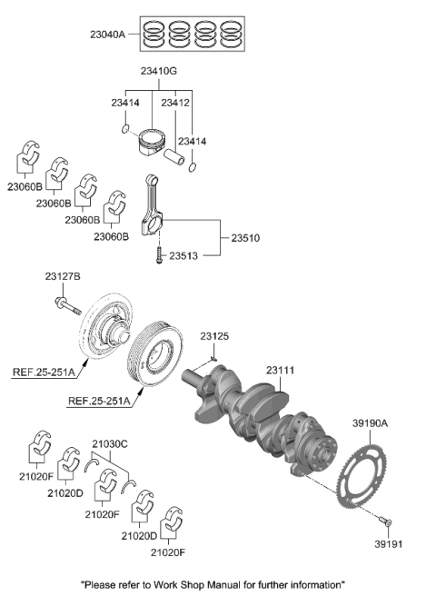 2023 Kia Sportage Hybrid Crankshaft & Piston Diagram