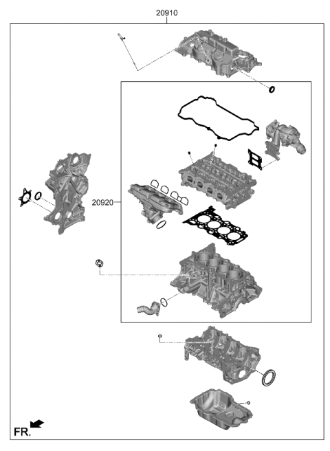 2023 Kia Sportage Hybrid Engine Gasket Kit Diagram