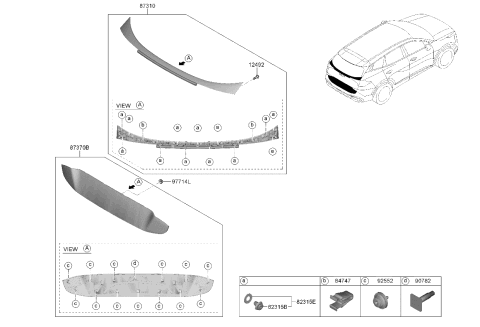 2023 Kia Sportage Hybrid Back Panel Moulding Diagram