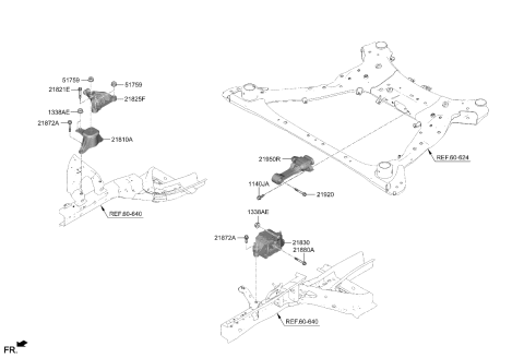 2023 Kia Sportage BRACKET ASSY-ROLL RO Diagram for 21950N9210
