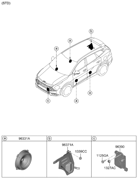 2023 Kia Sportage Speaker Diagram 1