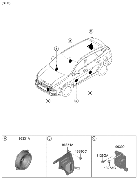 2023 Kia Sportage Hybrid Speaker Diagram 1